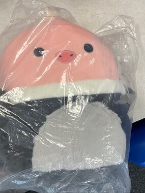 Squishmallows Pink and Black Agnes Rose Plush Tag ostrich